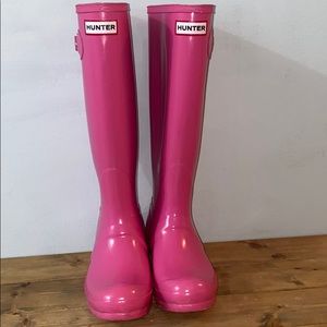 Pink hunter boots